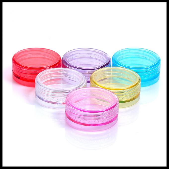 Round Plastic Cosmetic Cream Jar Small Make Up Cotainers Colorful 2g Capacity